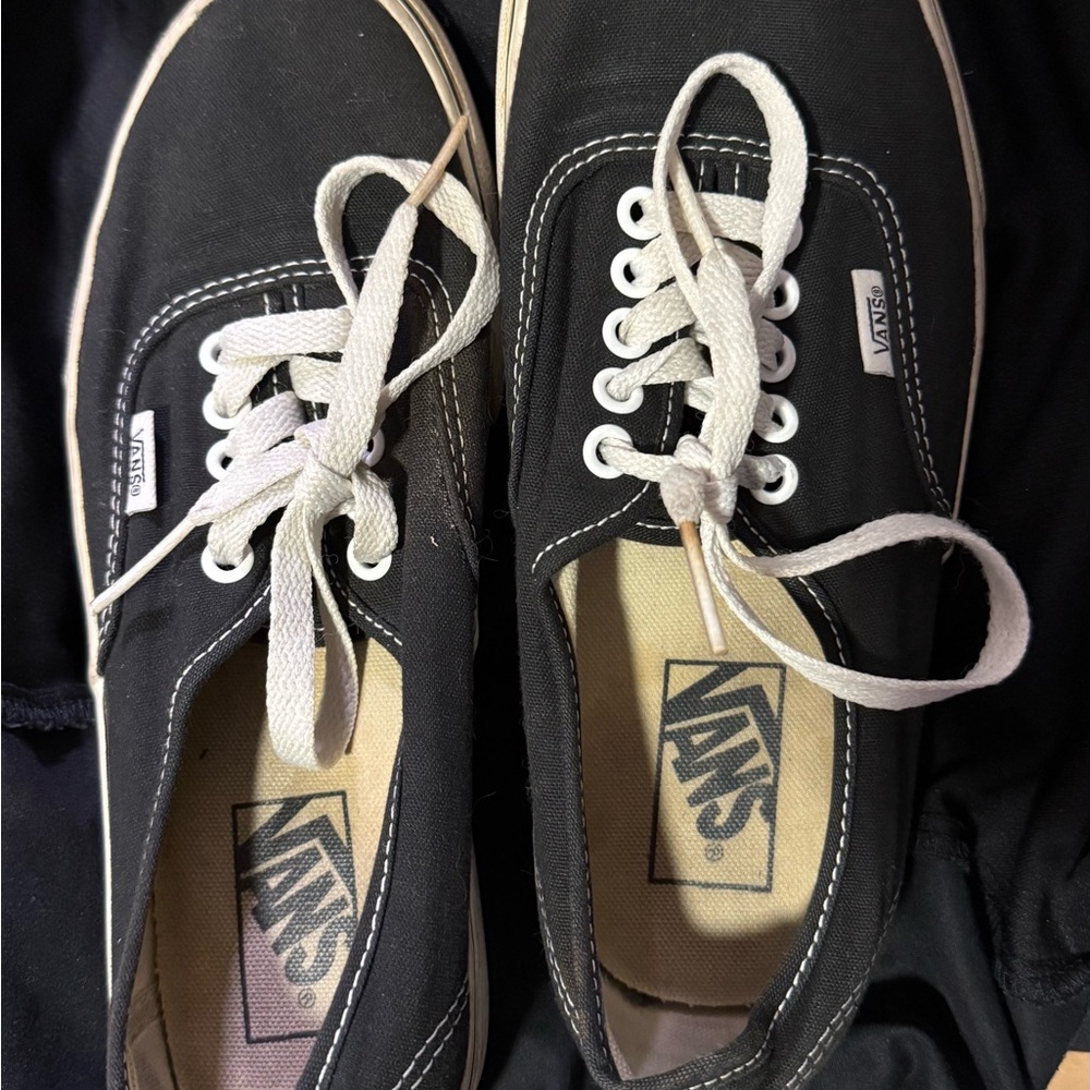 Vans Black and White Canvas Sneakers